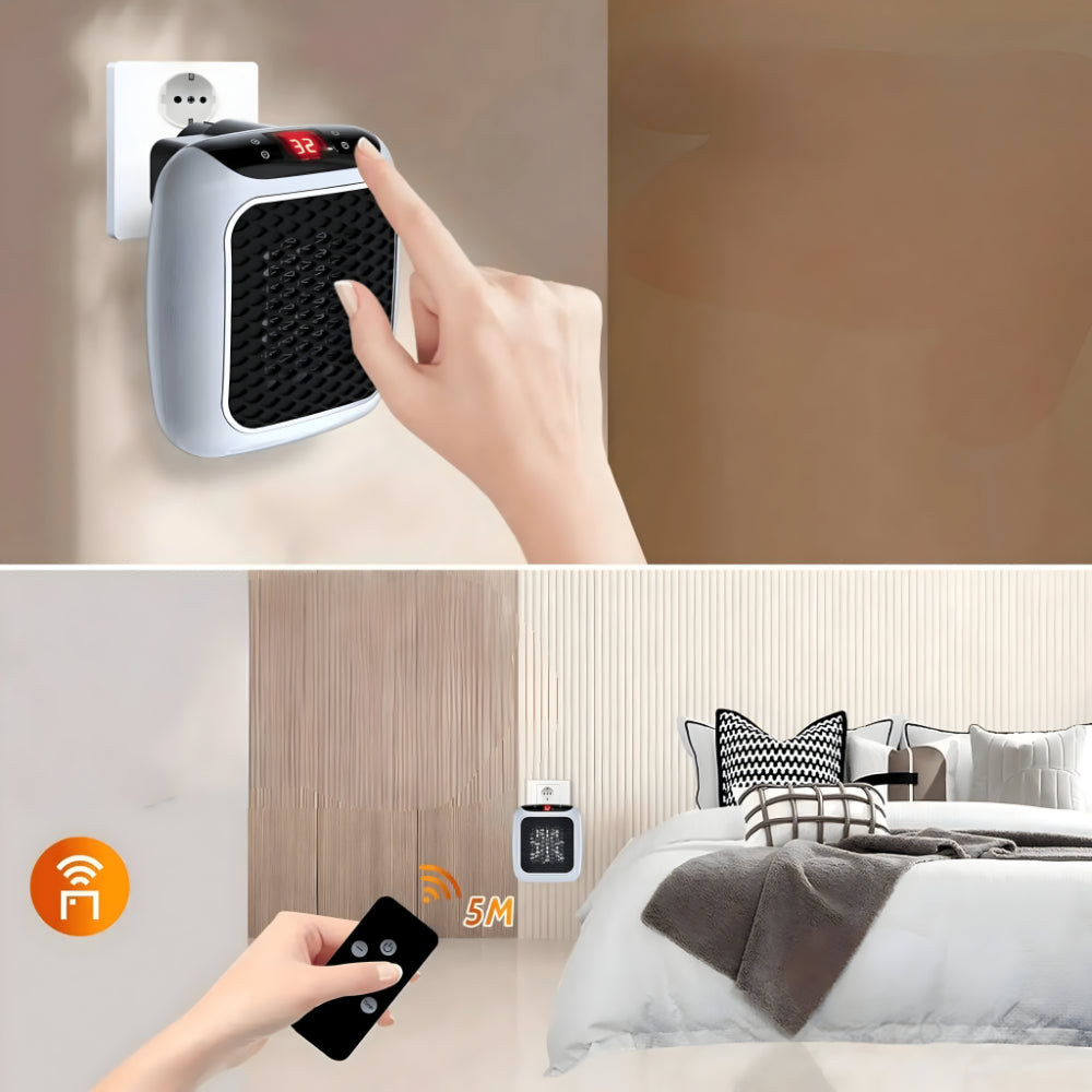 Ceramic wall heater with 16–32 °C thermostat