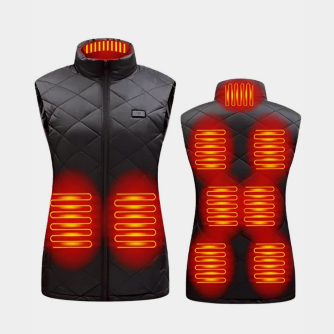 Women's heated gilet with 9 zones and dual controls