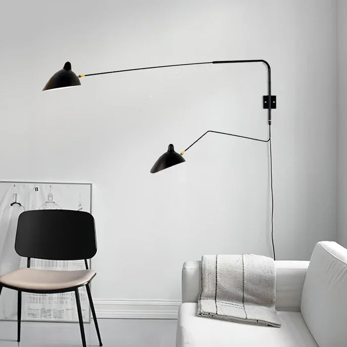Adjustable Double-Arm Wall Lamp for Reading and Accent Lighting