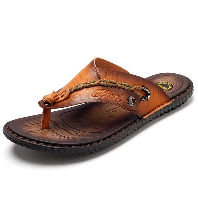 Levi Stylish Leather Flip-Flops for Men