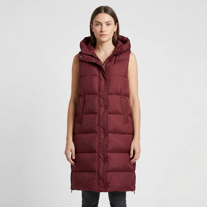 Midi-Length Padded Gilet - Hazel