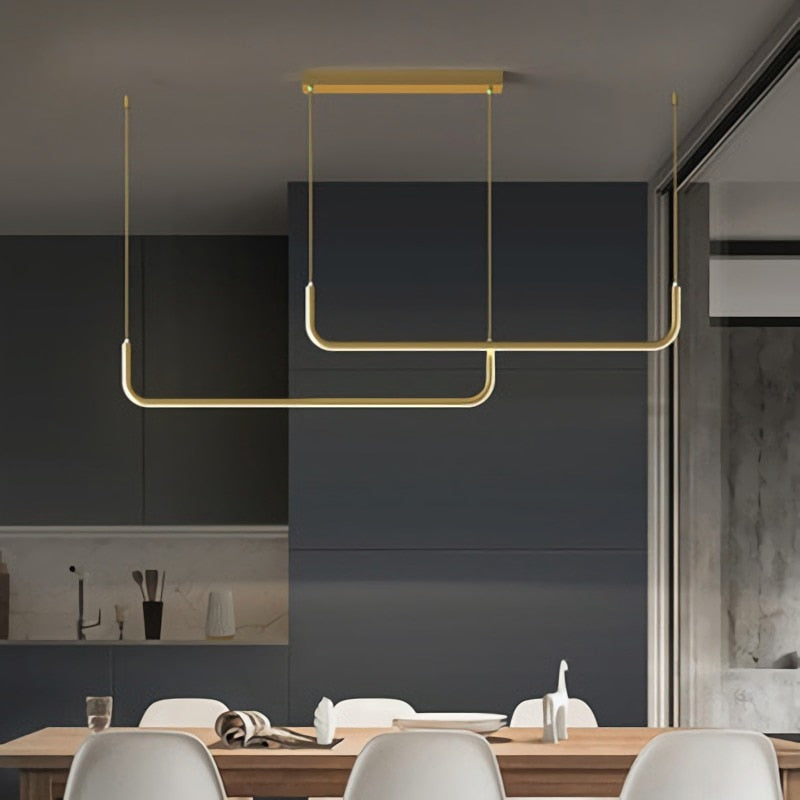 Arisha Modern LED Chandelier Gold/Black Metal Dining Room/Living Room