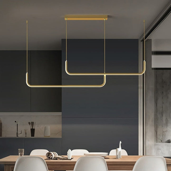 Arisha Modern LED Chandelier Gold/Black Metal Dining Room/Living Room
