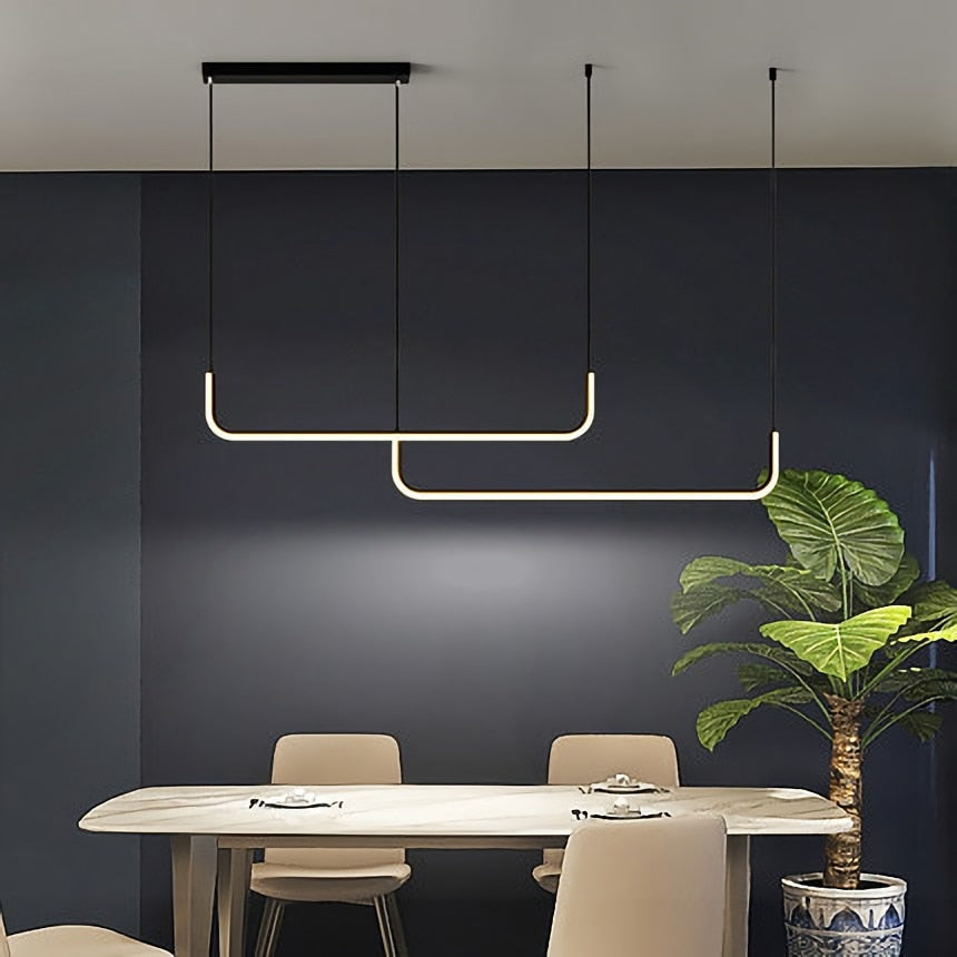 Arisha Modern LED Chandelier Gold/Black Metal Dining Room/Living Room