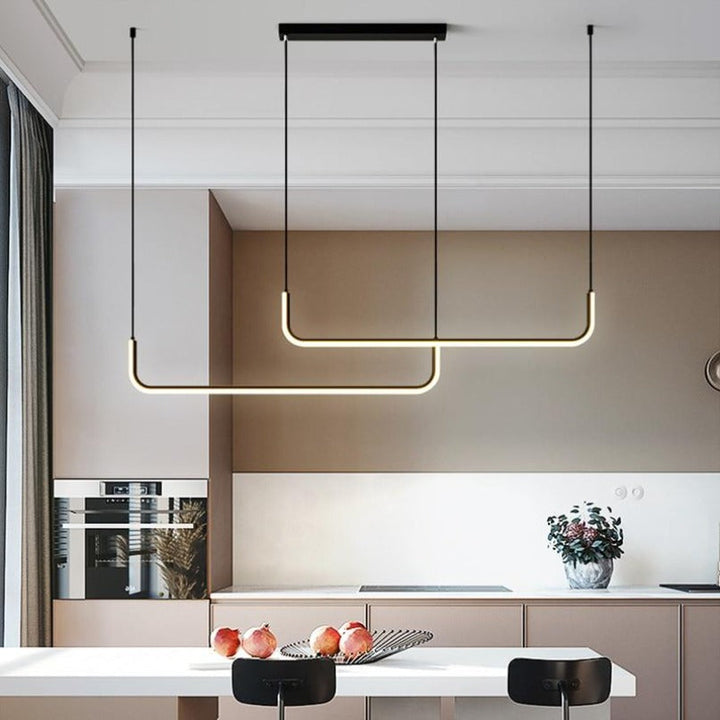 Arisha Modern LED Chandelier Gold/Black Metal Dining Room/Living Room