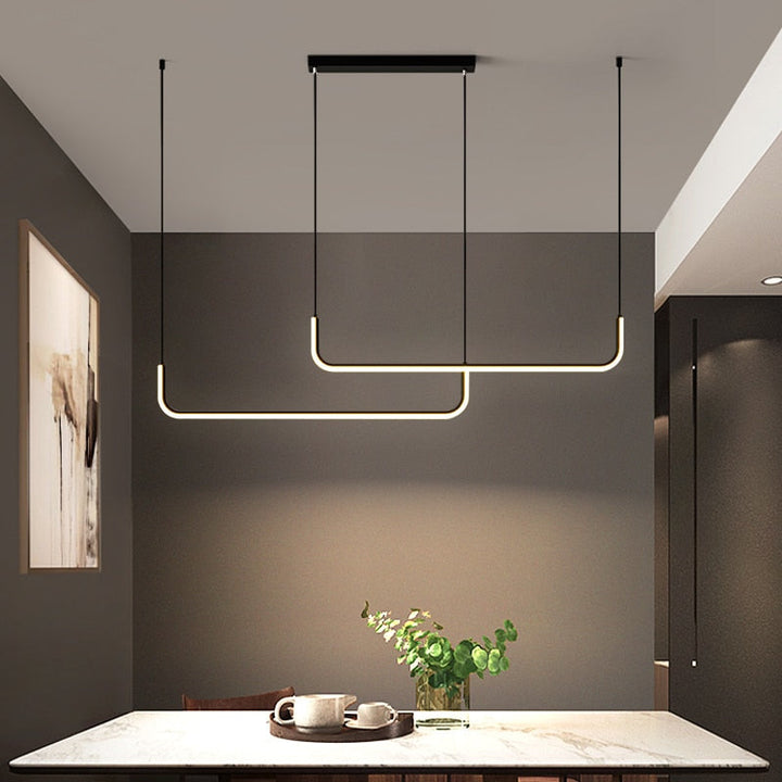 Arisha Modern LED Chandelier Gold/Black Metal Dining Room/Living Room