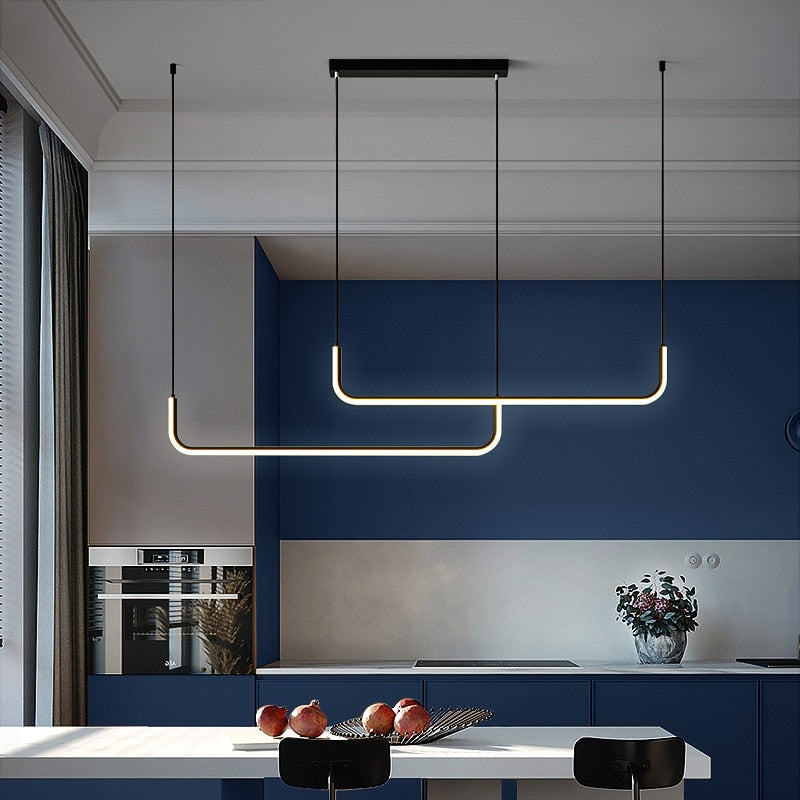 Arisha Modern LED Chandelier Gold/Black Metal Dining Room/Living Room