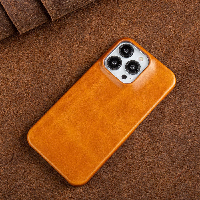 Genuine Oil Wax Leather Case for Apple iPhone