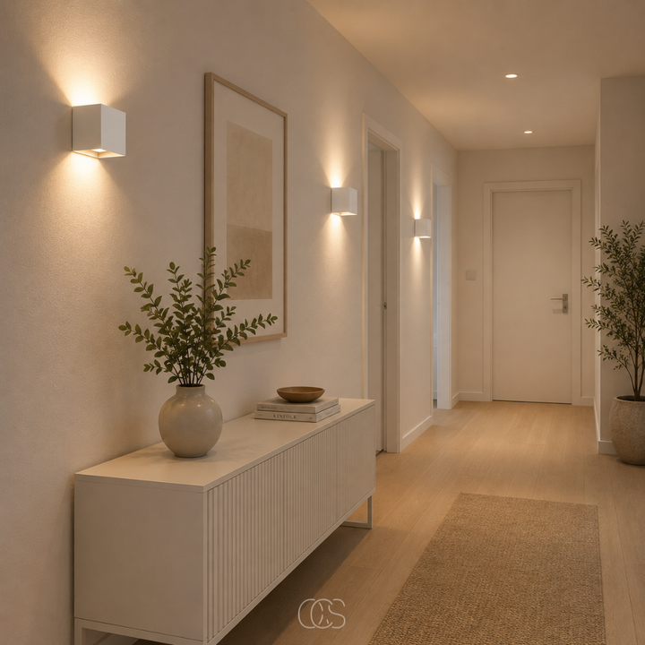 Luxe cordless wall light | square sensor light | aluminium 10 x 10 cm