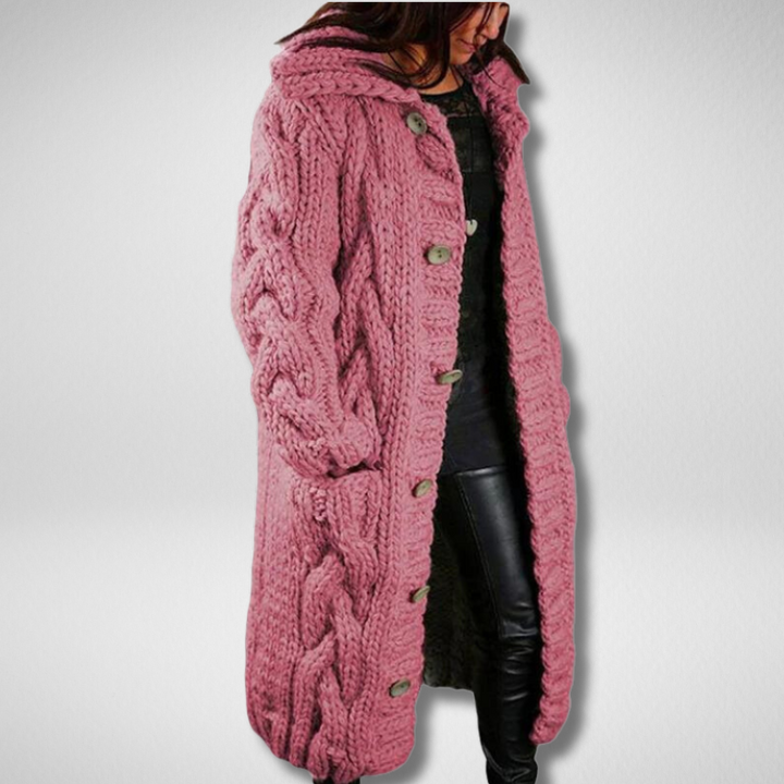 Comfortable Chunky Knit Cardigan - Emma