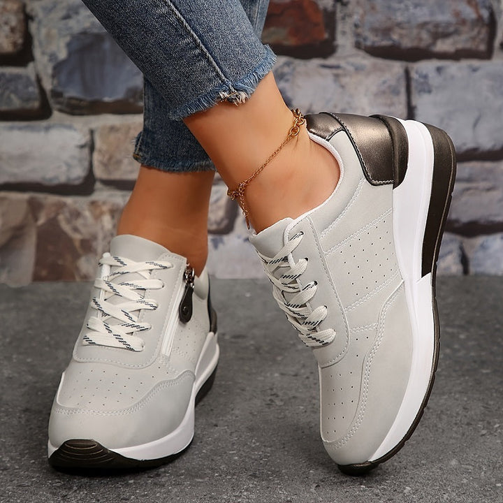 Orthopaedic Women's Trainers | Wedge Sole with Zip & Laces