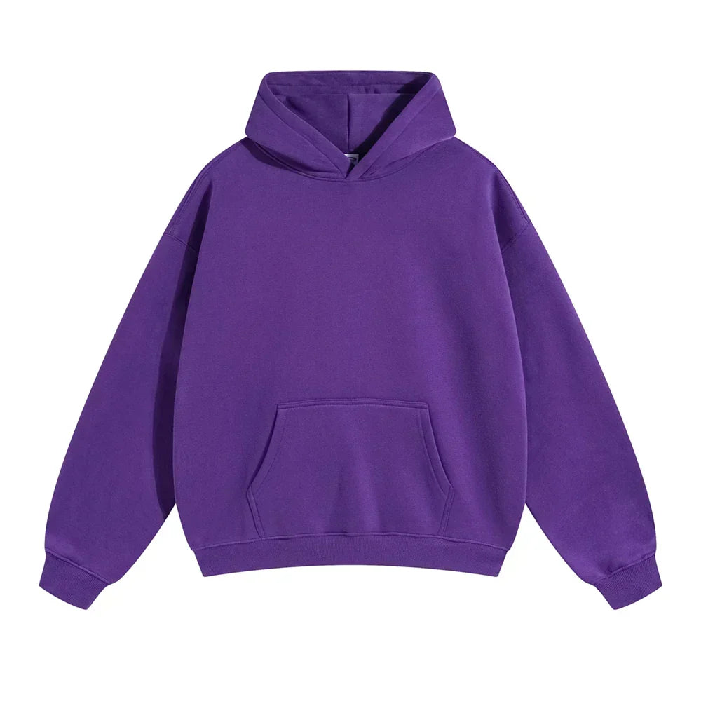 Relaxed Men's Pullover Hoodie with Kangaroo Pocket