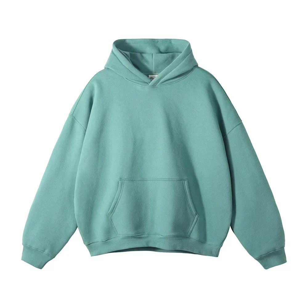 Relaxed Men's Pullover Hoodie with Kangaroo Pocket
