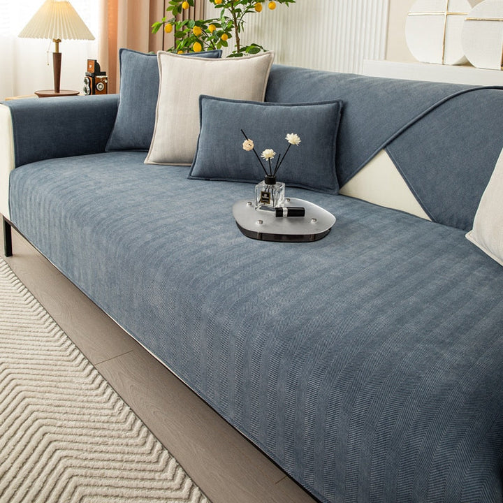 Non-Slip Chenille Sofa Cover – Stays in Place, 3 Sizes, Various Colours
