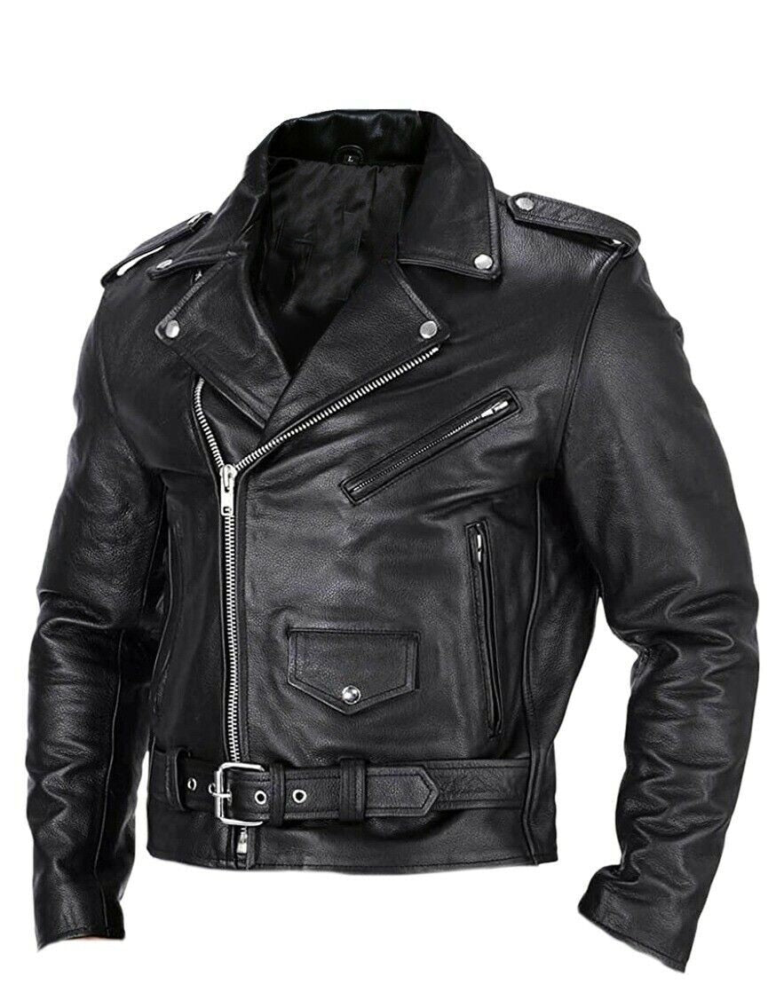 Men's Leather Biker Jacket Rugged & Timeless