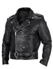 Slim Fit Leather Men's Biker Jacket with Stand-Up Collar - Ryder