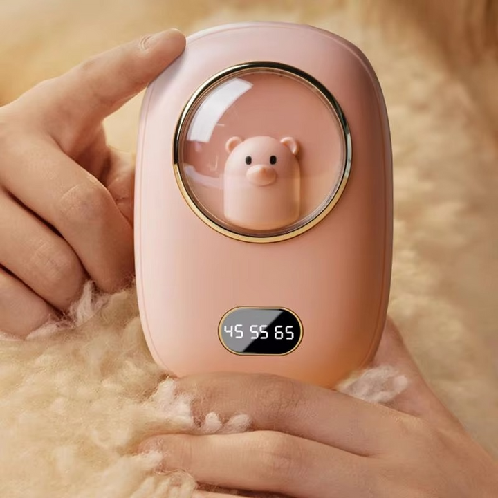 Rechargeable 10000 mAh hand warmer with digital display