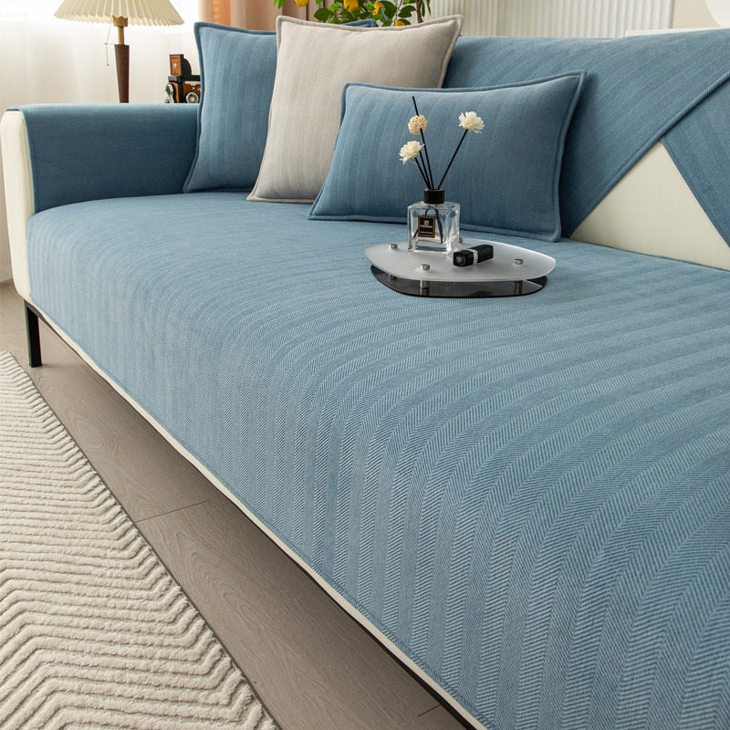Non-Slip Chenille Sofa Cover – Stays in Place, 3 Sizes, Various Colours