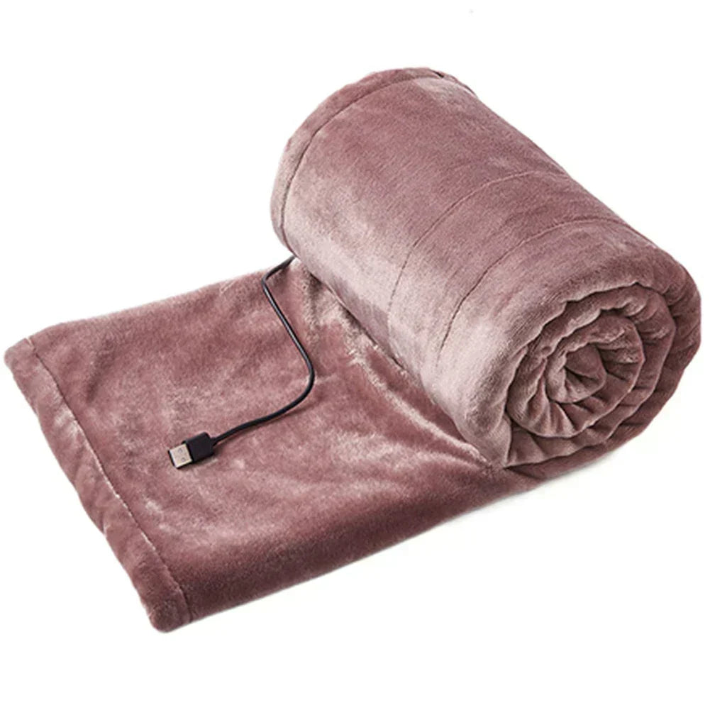 Soft personal-size USB heated blanket with 3 settings