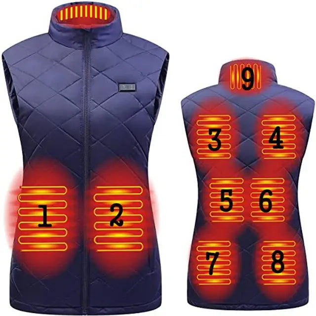 Women's heated gilet with USB and 3 heat settings