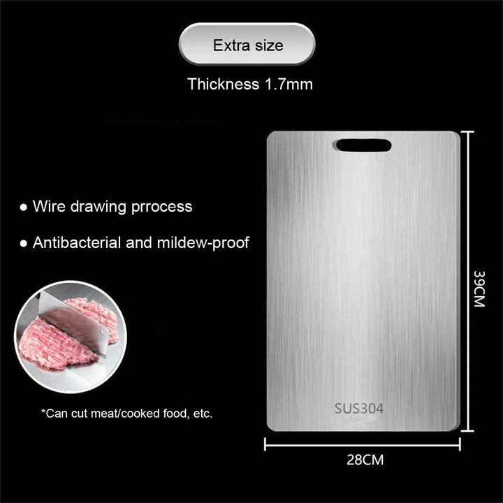 316 Stainless Steel Chopping Board – Thick, Double-Sided Board for Kitchen, Home Use and Kneading Dough