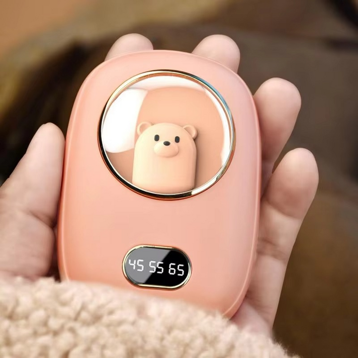 Rechargeable 10000 mAh hand warmer with digital display