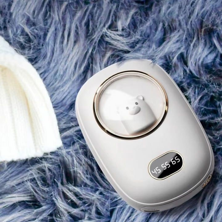 Rechargeable 10000 mAh hand warmer with digital display
