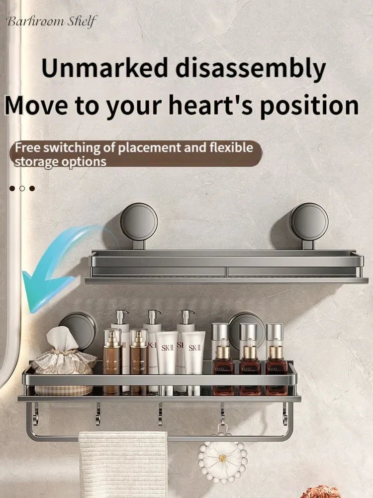 Suction Cup Bathroom Shelf | No Drilling | Drainage Tray | SnapShelv