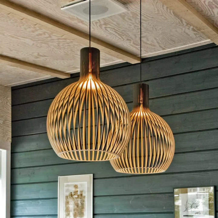 Natura Orb Pendant Lamp – Organic Wooden Design for Cosy Interiors