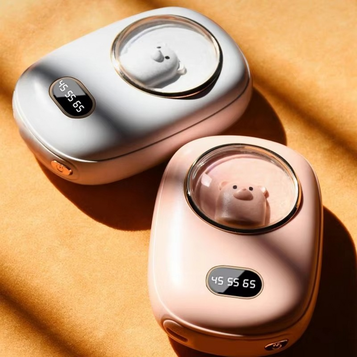 Rechargeable 10000 mAh hand warmer with digital display