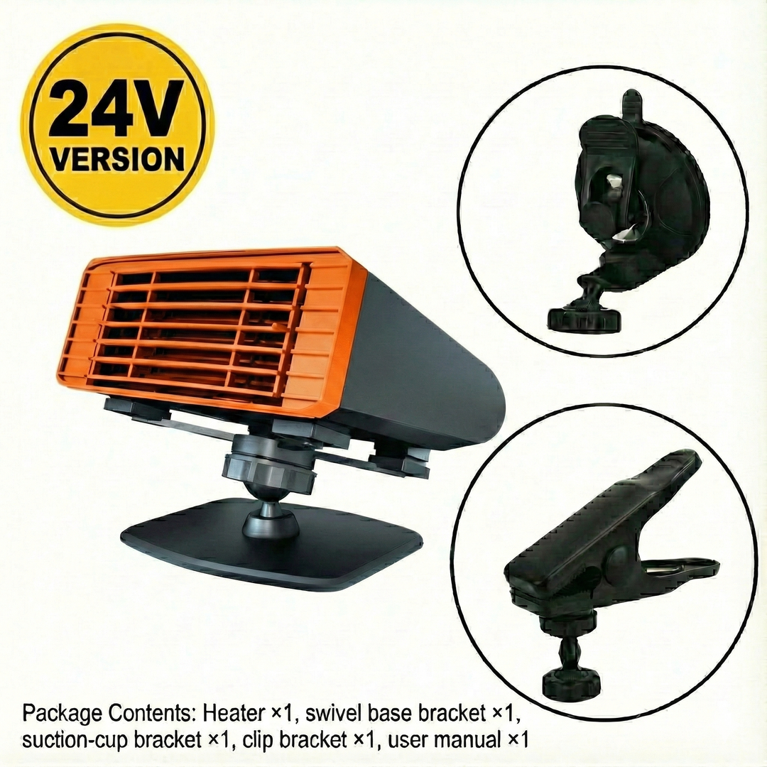 Car windscreen defroster with 80 °C and 360° swivel base