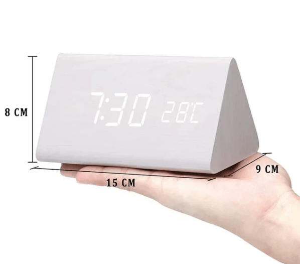 WoodSense Wooden LED Clock – Voice Control & Style for Every Room