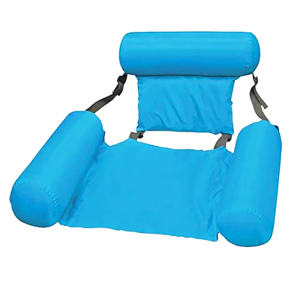 Luxury Inflatable Water Chair with Backrest - Floating Chair for Pool and Lake