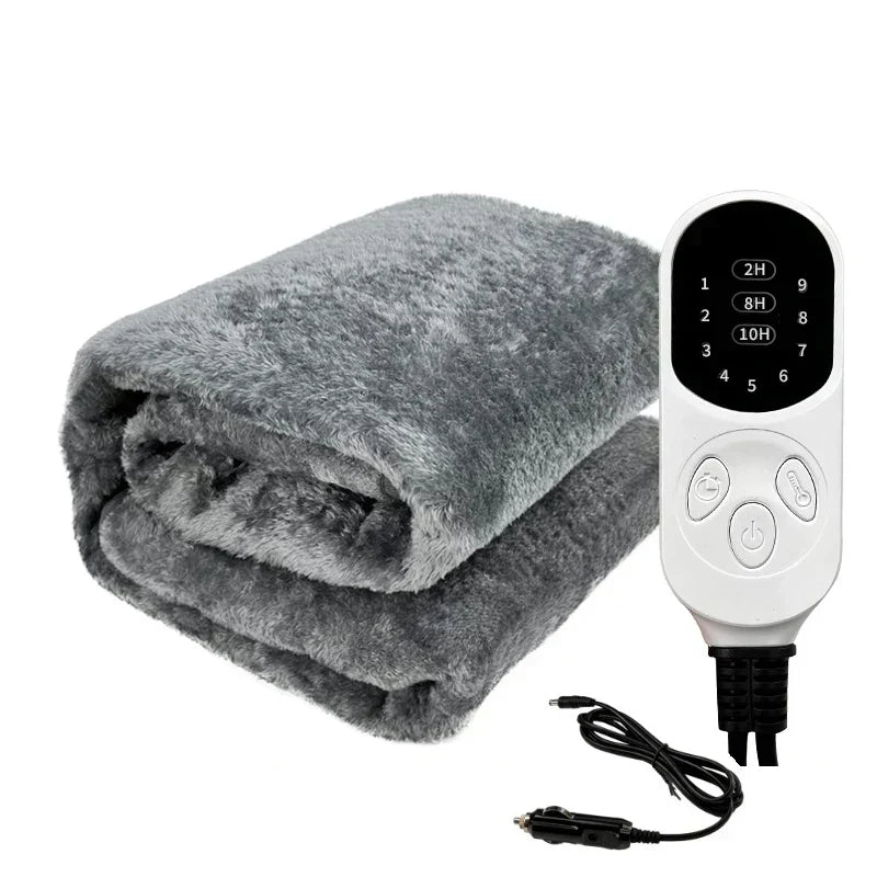 12 V electric car blanket with timer and nine settings