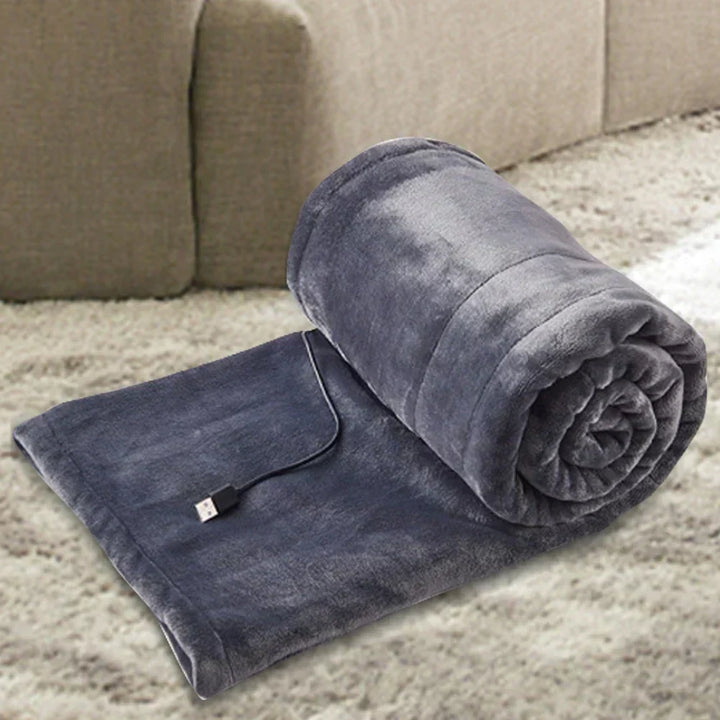 Soft personal-size USB heated blanket with 3 settings