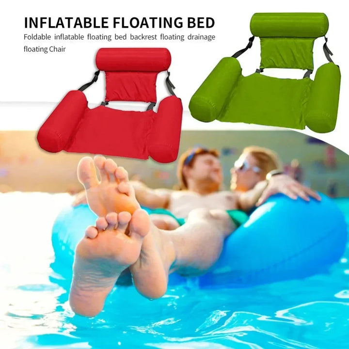 Luxury Inflatable Water Chair with Backrest - Floating Chair for Pool and Lake
