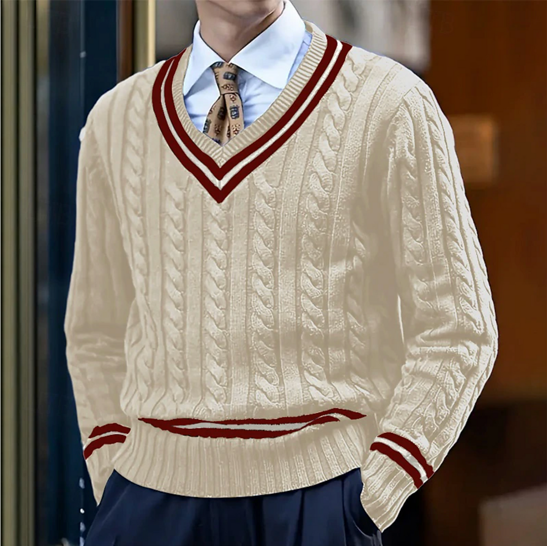 Slim-Fit Jumper with V-Neck - Rocco