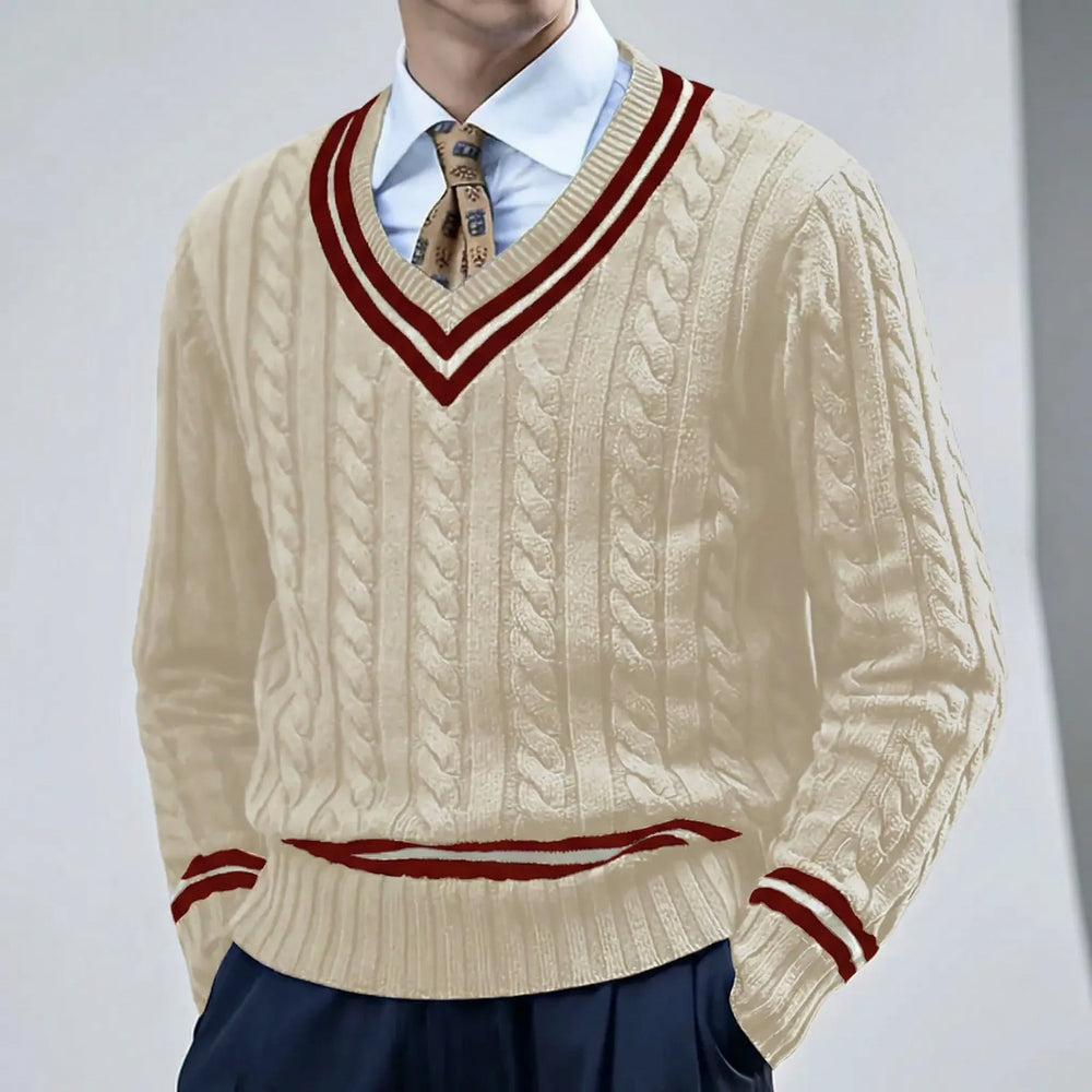 Slim-Fit Jumper with V-Neck - Rocco