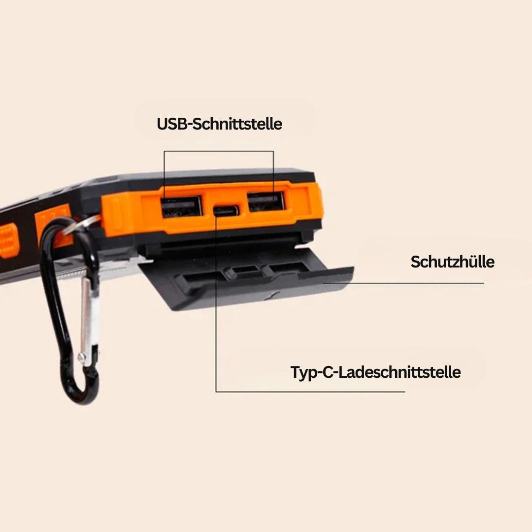 Solar-Powered Power Bank with Torch – SolarCharge Pro