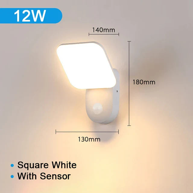 Waterproof Outdoor Wall Light with PIR Motion Sensor (12W) – Smart Illumination for Enhanced Security