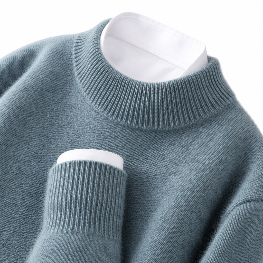 Women's cashmere jumper with stand collar