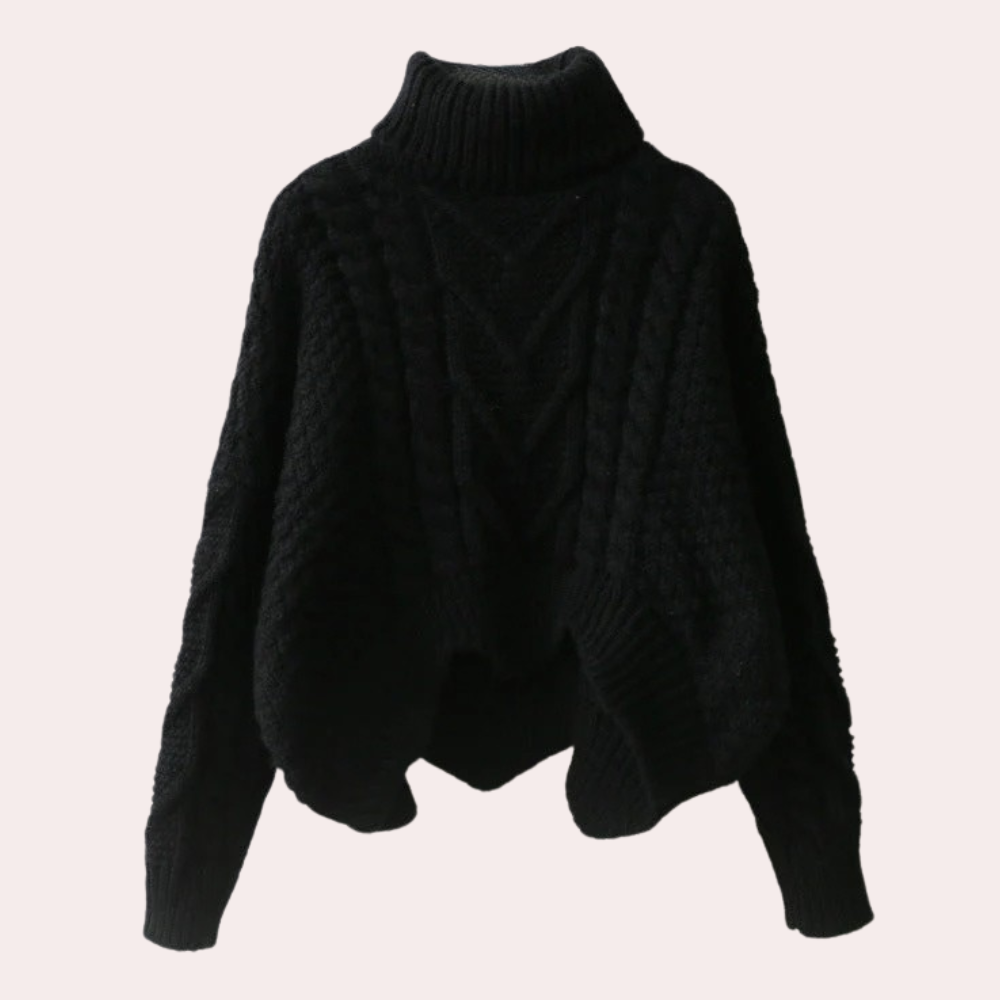 Stylish Knitted Polo-Neck Jumper for Women - Lina