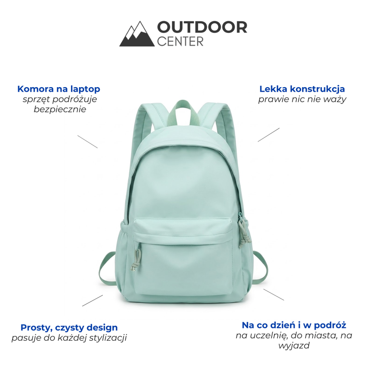 Women's Lightweight Nylon School Backpack in Pastel Colours