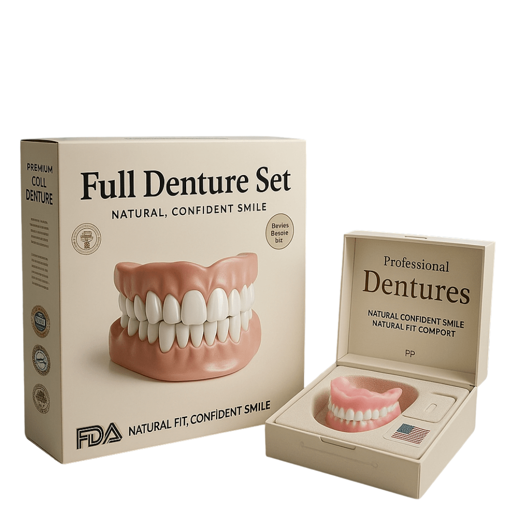 Flexible denture set for upper and lower jaw – reusable & customisable