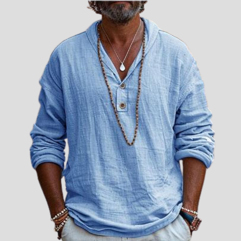 Men’s Linen Long-Sleeve Shirt – Refined Design with Casual Appeal