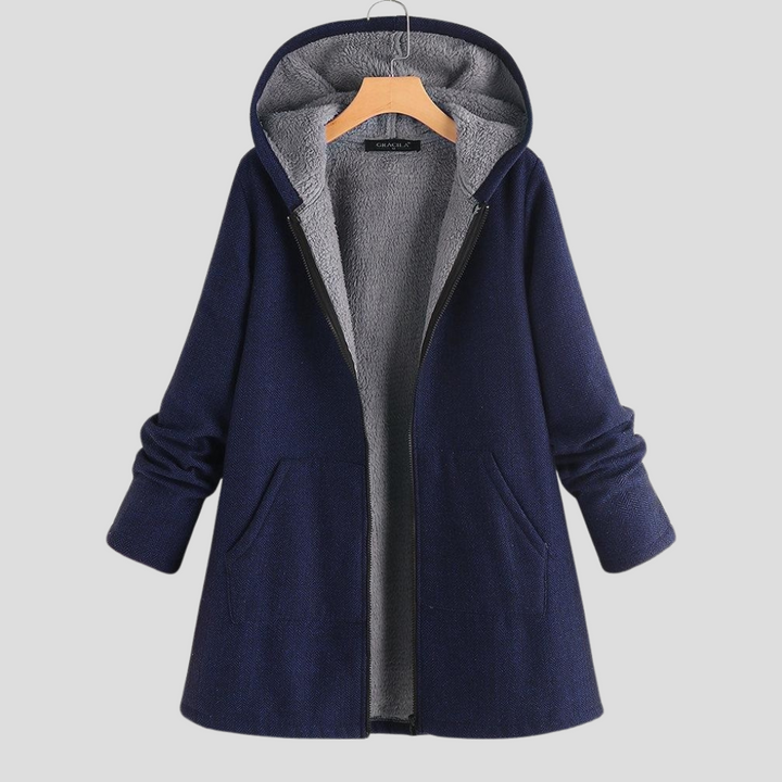Women’s “Solid Fleece Hooded Coat”