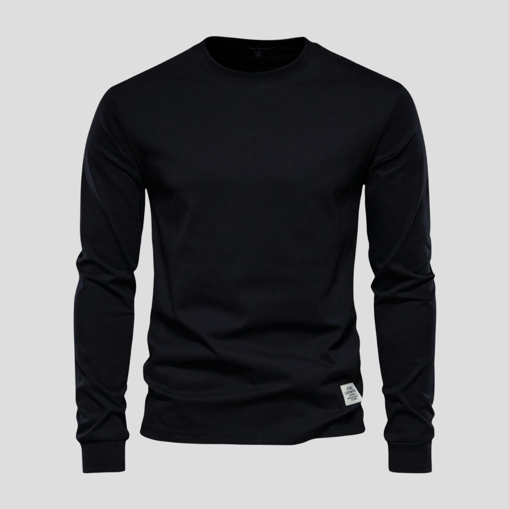 Men’s Long-Sleeved Round-Neck Shirt – Classic Everyday Style
