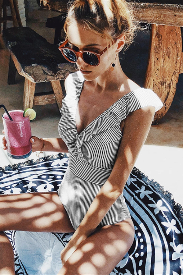 Women's Retro Striped Swimsuit