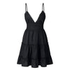 Airy & Stylish Mini Spaghetti Strap Dress with V-Neck – Melina