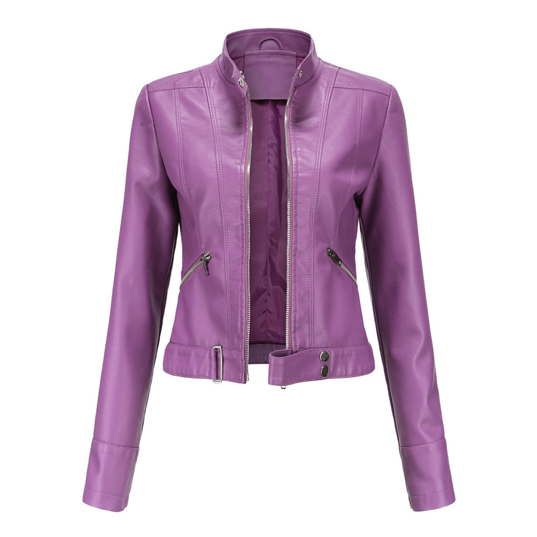 Classic Women's Leather Jacket with Timeless Style